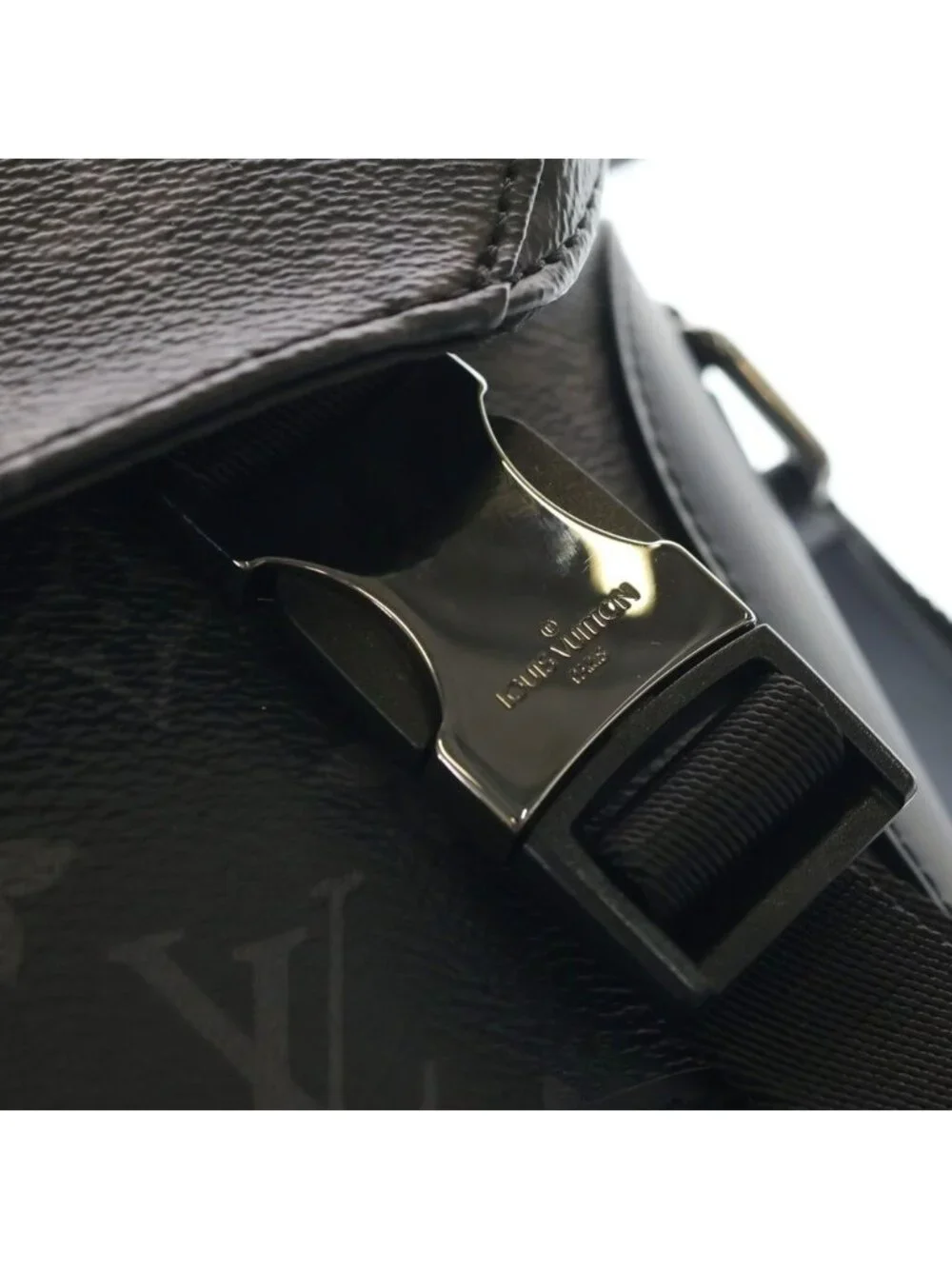 Louis Vuitton Monogram Eclipse Voyage PM Shoulder Bag Black Leather